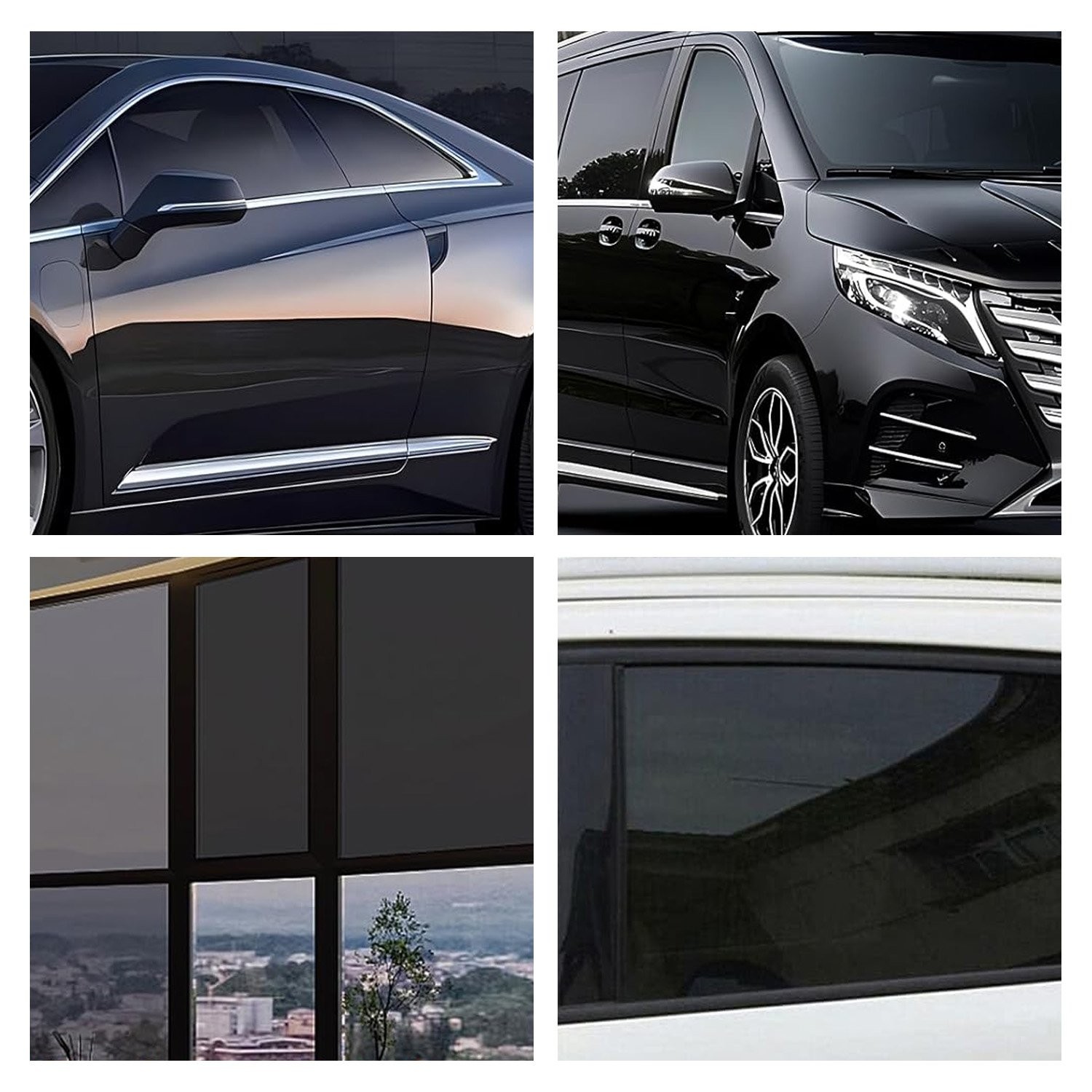 Multiple sizes One Way Mirror Window Privacy Film Privacy Easy to Cut Black