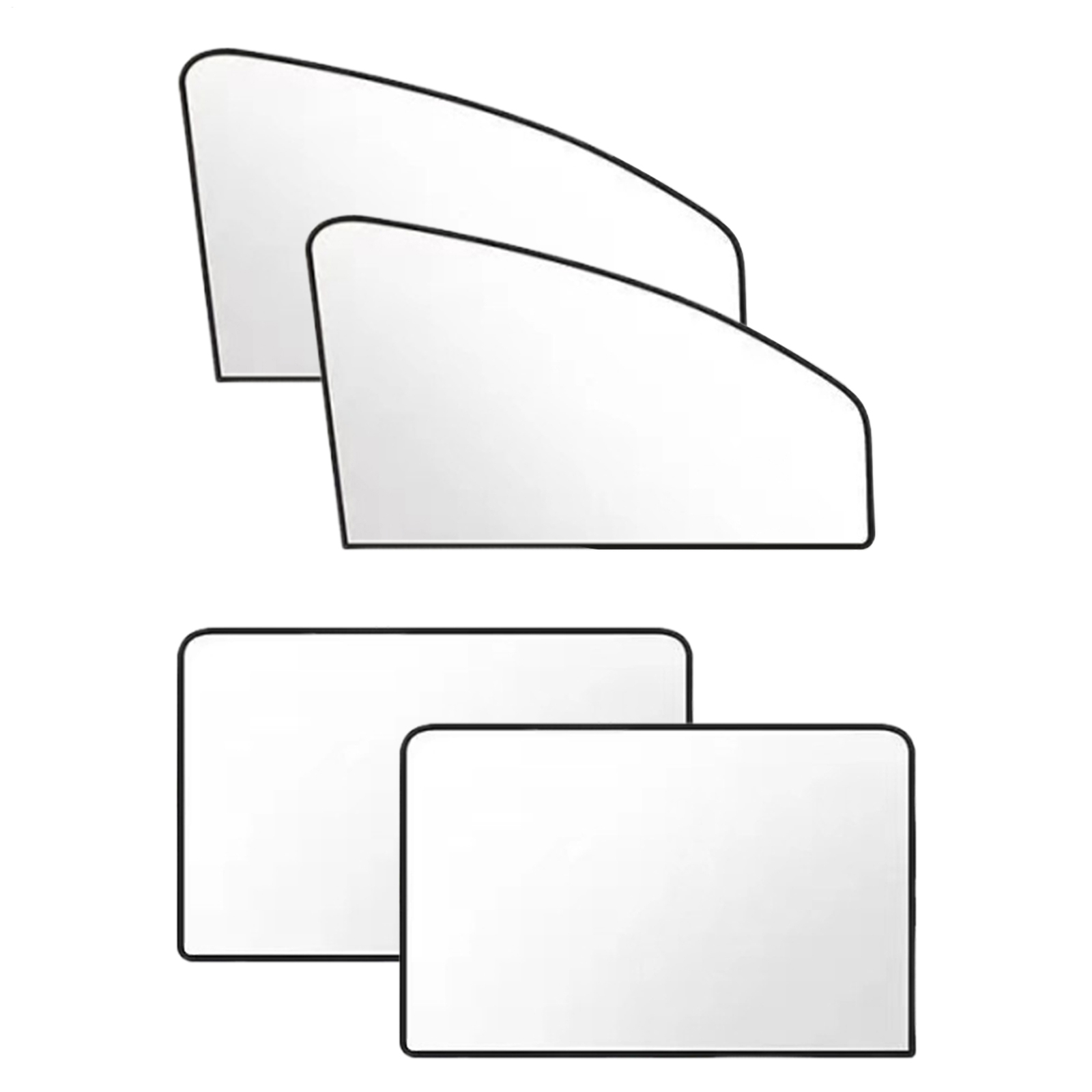 4x Magnetic Car Sunshade Cover Titanium Silver UV Protection Side Window Shade