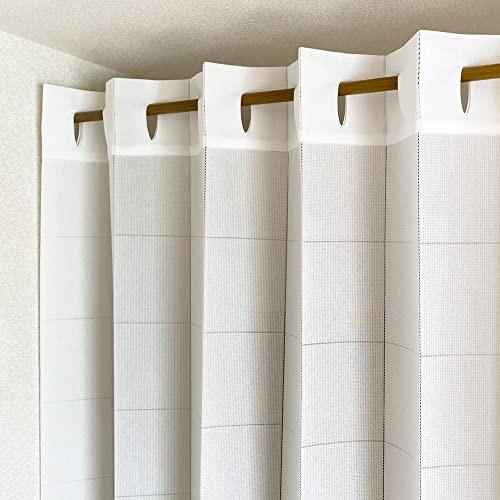 Noren Kobo Accordion Curtain 100cm wide x 200cm long Plain Simple White