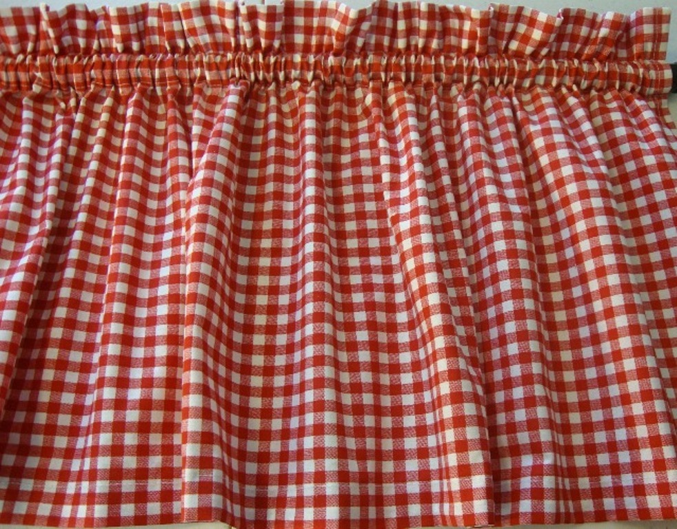 Valance Red and White Check Curtain Gingham for Any Room Farmhouse Kitchen