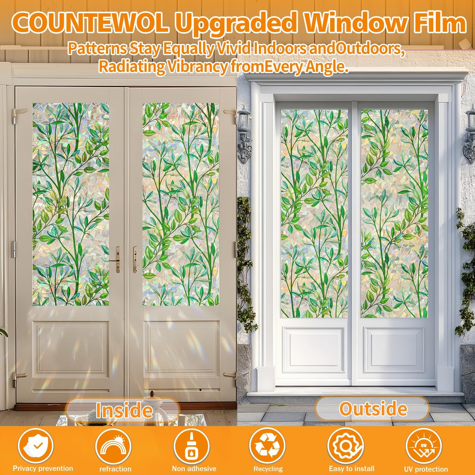 Window Privacy Film Stain Glass Window Film Rainbow Window Film Window