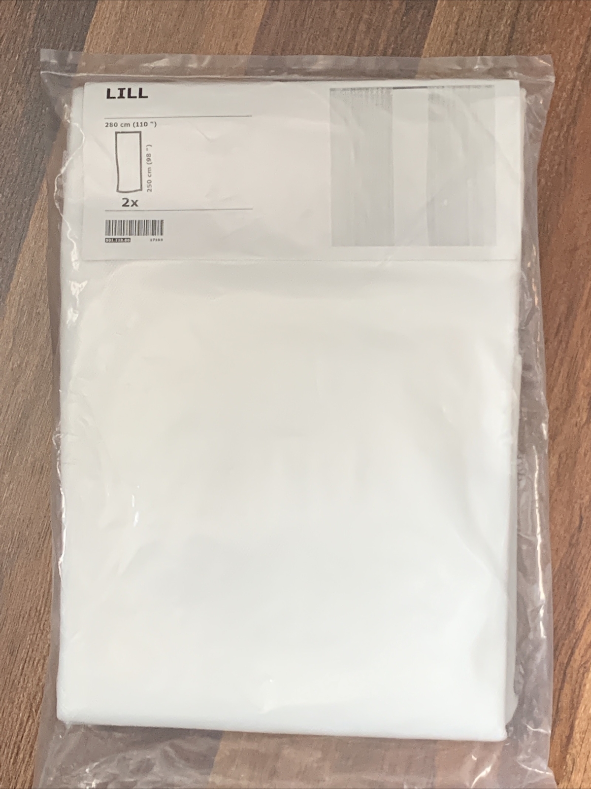 IKEA LILL Sheer White Curtains Panel 110×98 New