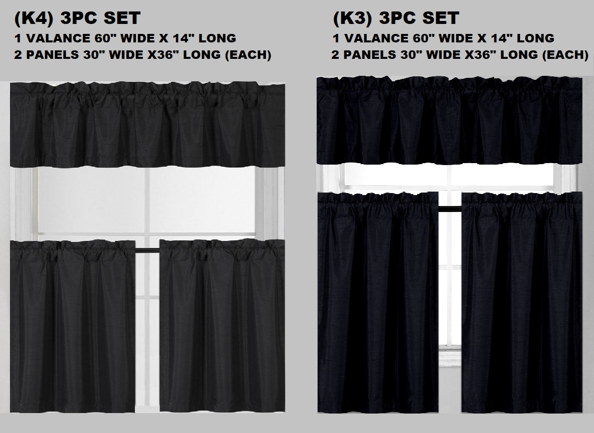 3PC SET WINDOW SMALL CURTAIN FOAM LINED BLACKOUT PANELS IN 24″ OR 36″ LENGHT