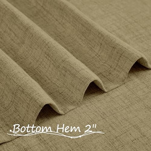 Tollpiz Linen Door Curtain Doorway Semi Sheer 54″W x 63″L (Pack of 1) Taupe