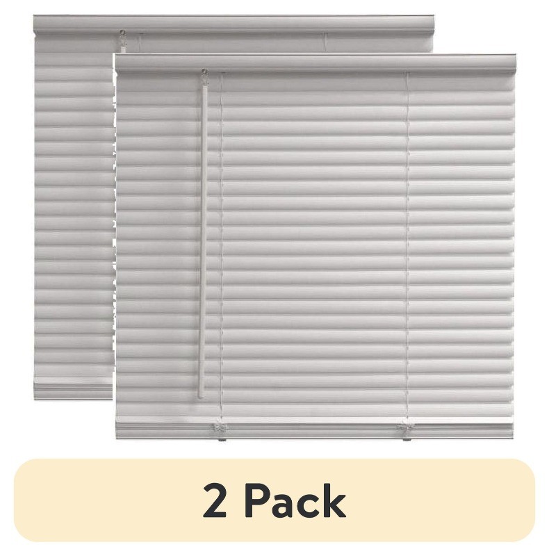 (2 pack) Mainstays 1″ Cordless Vinyl Light Filtering Mini Blinds, 23″ W x 42″ L