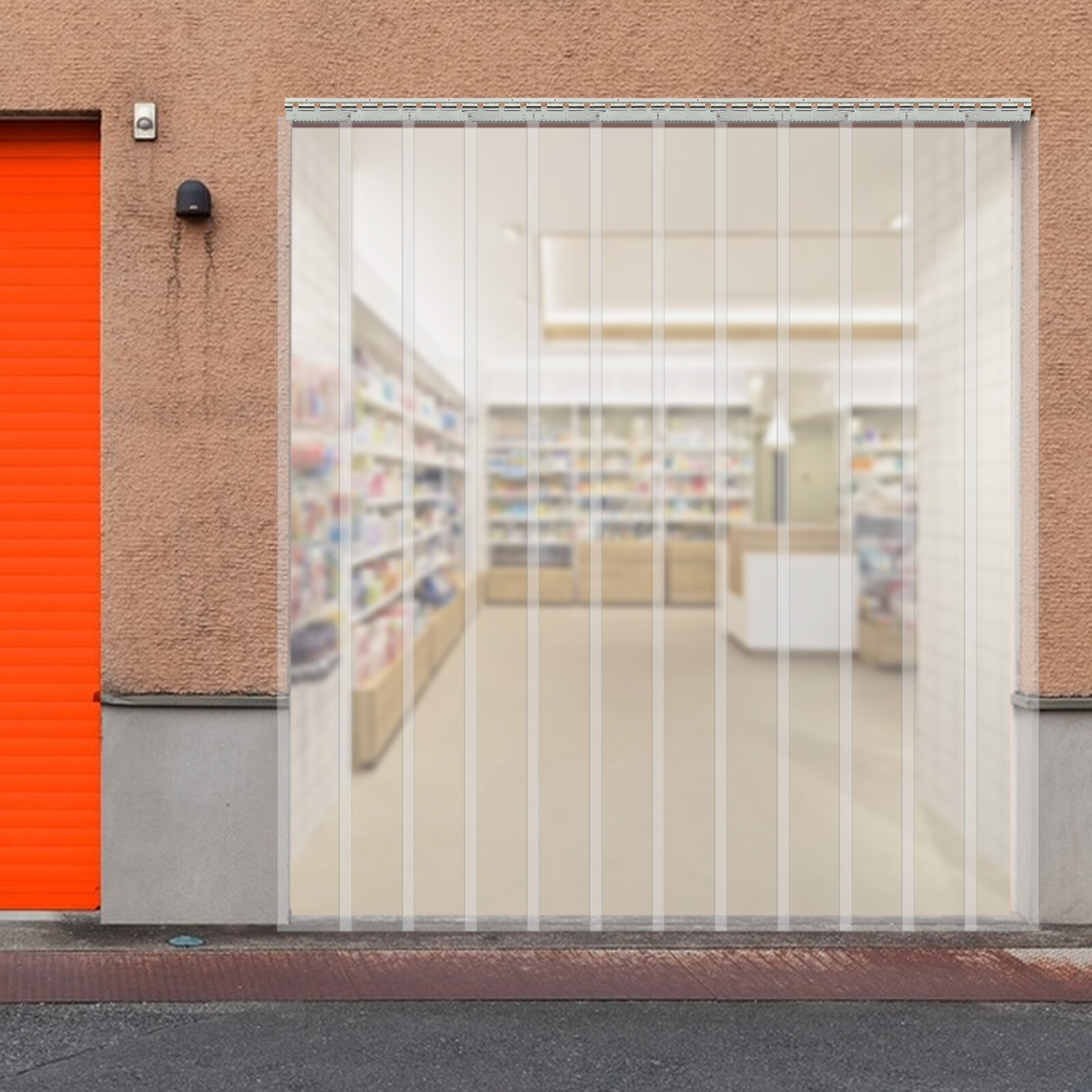 PVC Freezer Door Curtain Strip Door Curtain Kit for Warehouse Garage 1.8*2.1m