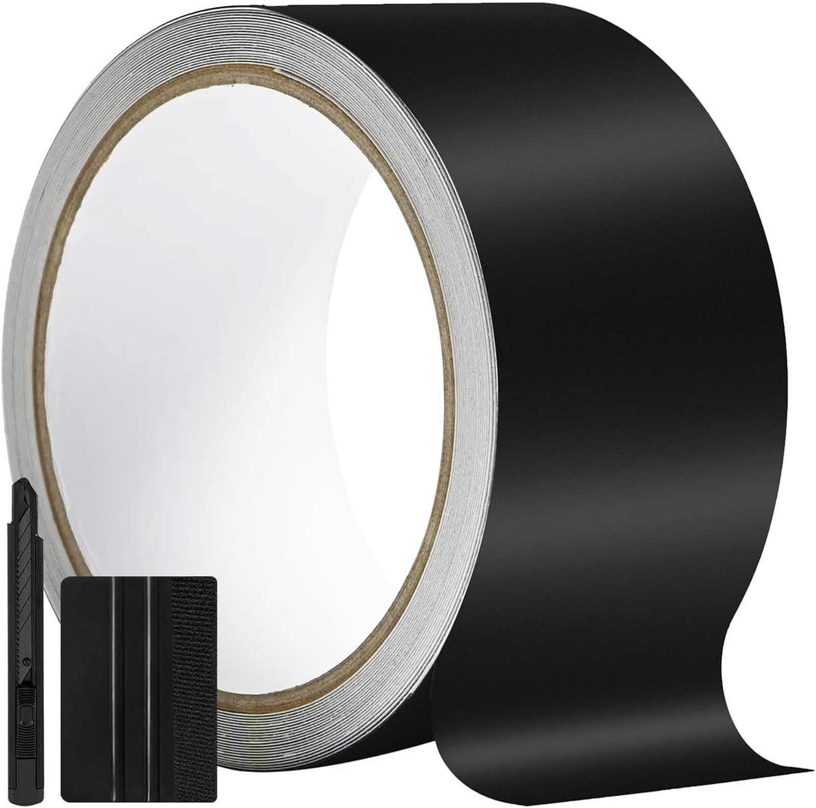 Vinyl Wrap 2 Inch X 30 Feet Matte Black Film for Car Chrome Delete Window Trim