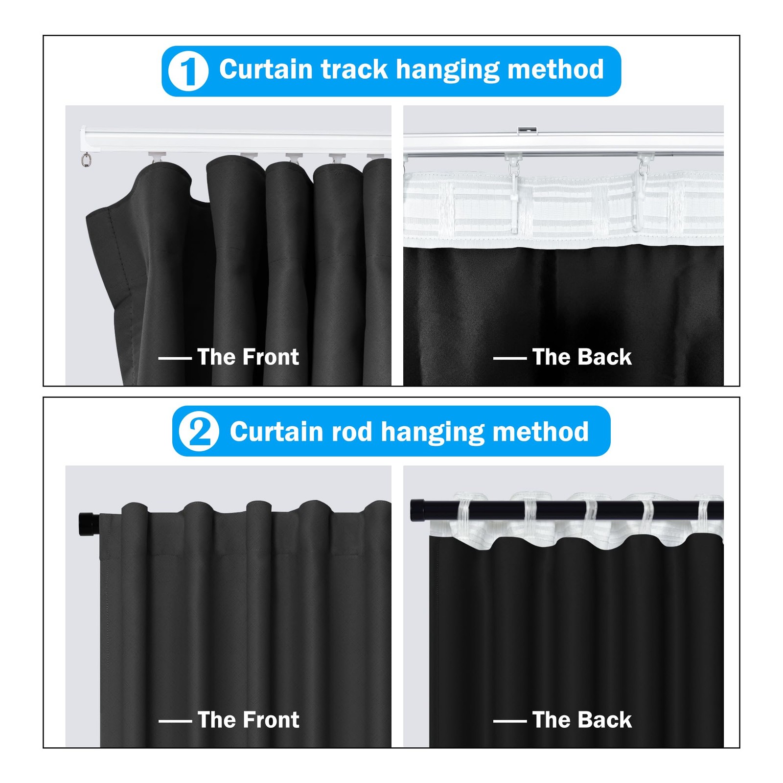 Room Divider Curtains Total Blackout Privacy Curtain Panel Room Thermal Insul…