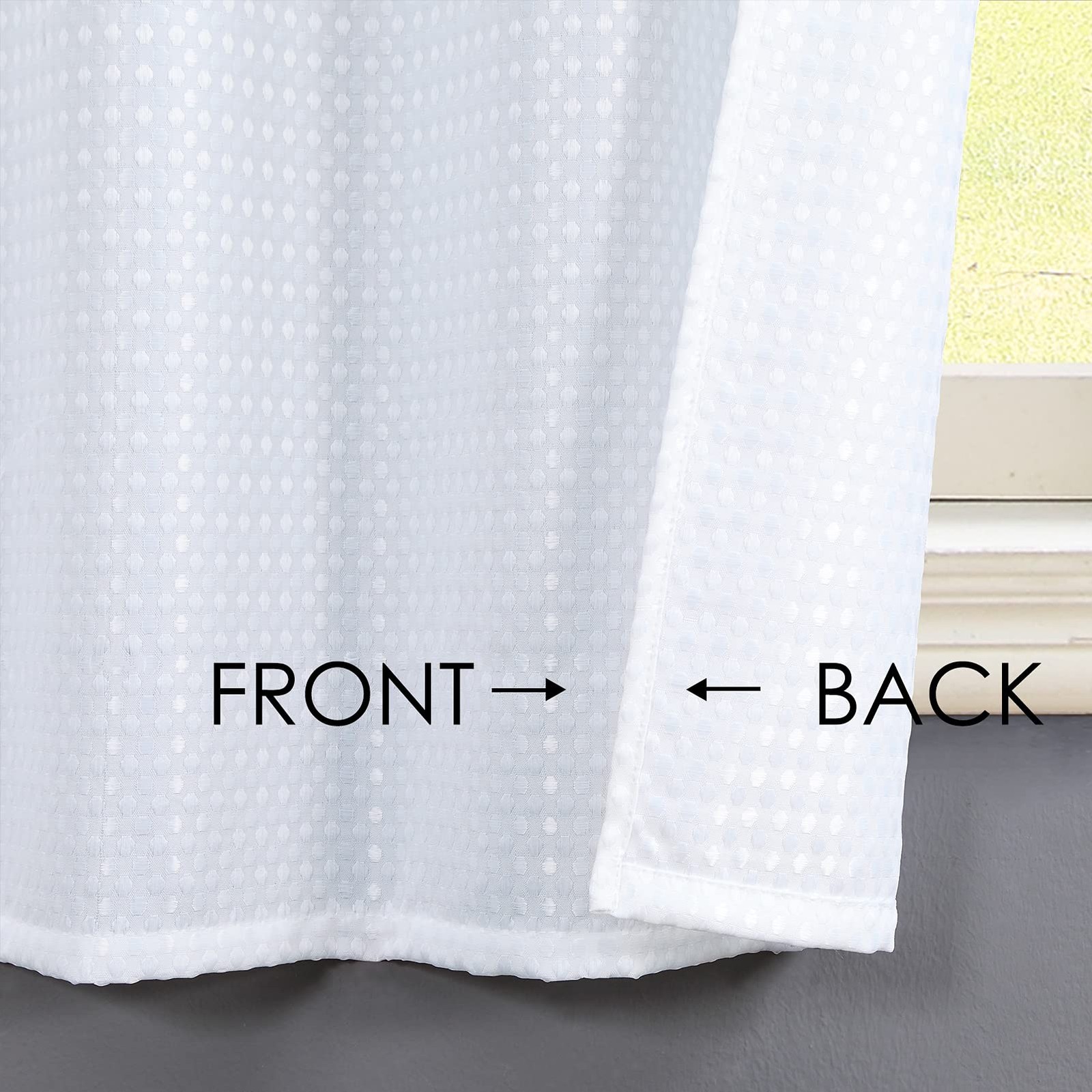 White Water Resistant Bathroom Window Curtains,28WX36L Inch