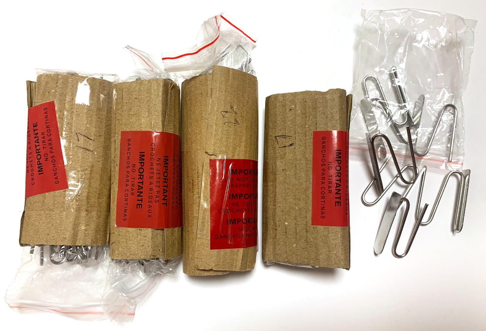 73 Pottery Barn Drapery Curtain Slide Hooks, Silver, Brand New.