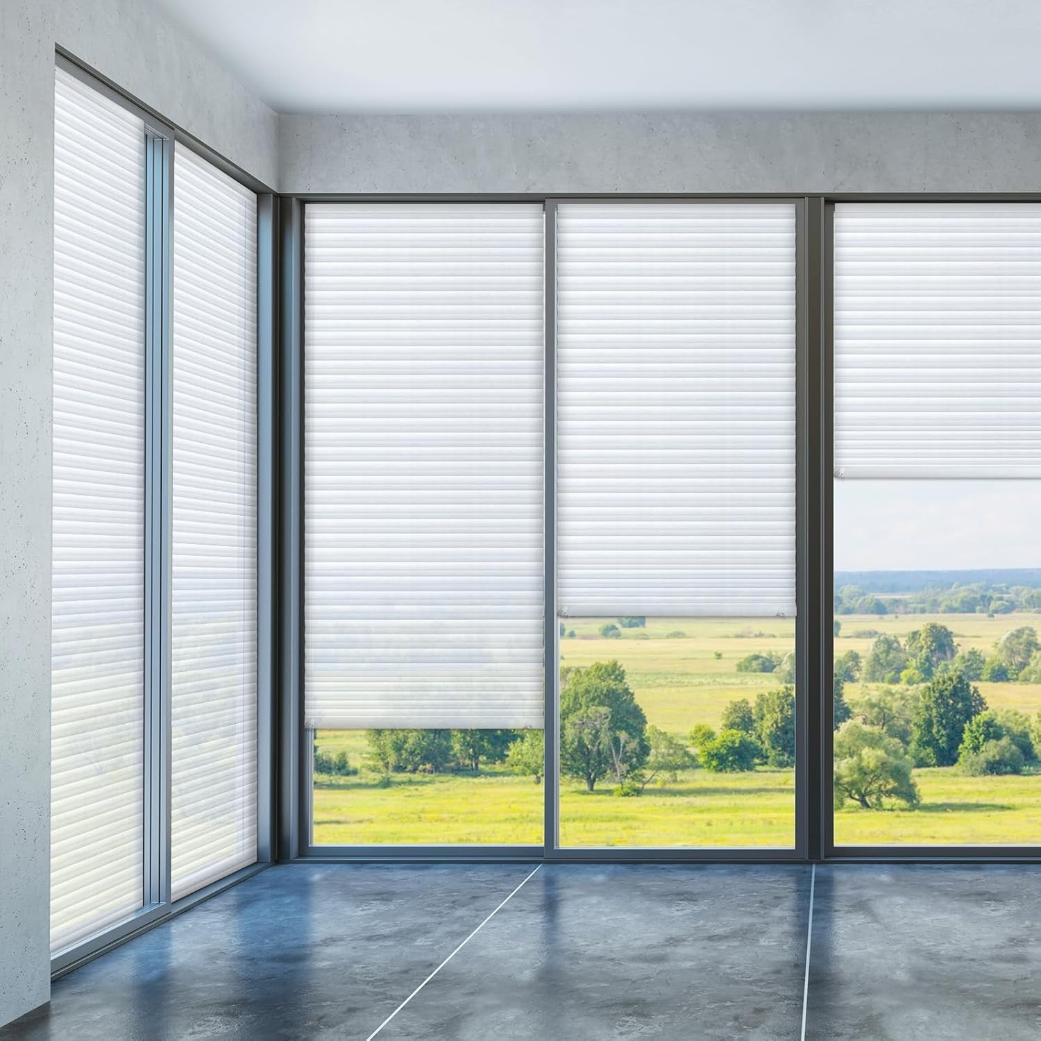 2 Pcs 23 x 110 Inches Temporary Blinds No Tools Cut to Size Fabric Paper Shad…