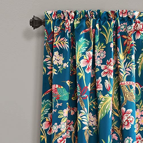 Dolores Light Filtering Window Panels, Pair, 52″ 52″W x 84″L (Pack of 2) Navy