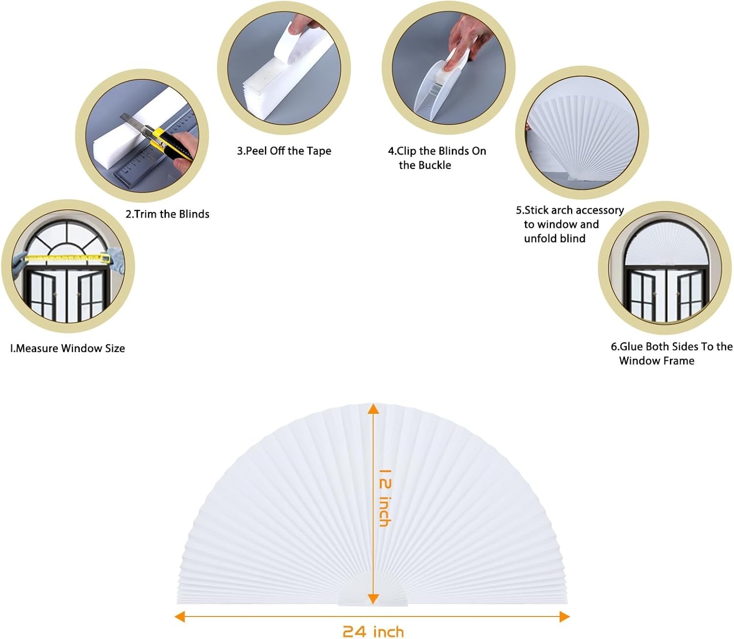 Arch Small Window Shade Curtains Half Circle Moon Pleated Blinds Semi Circle …