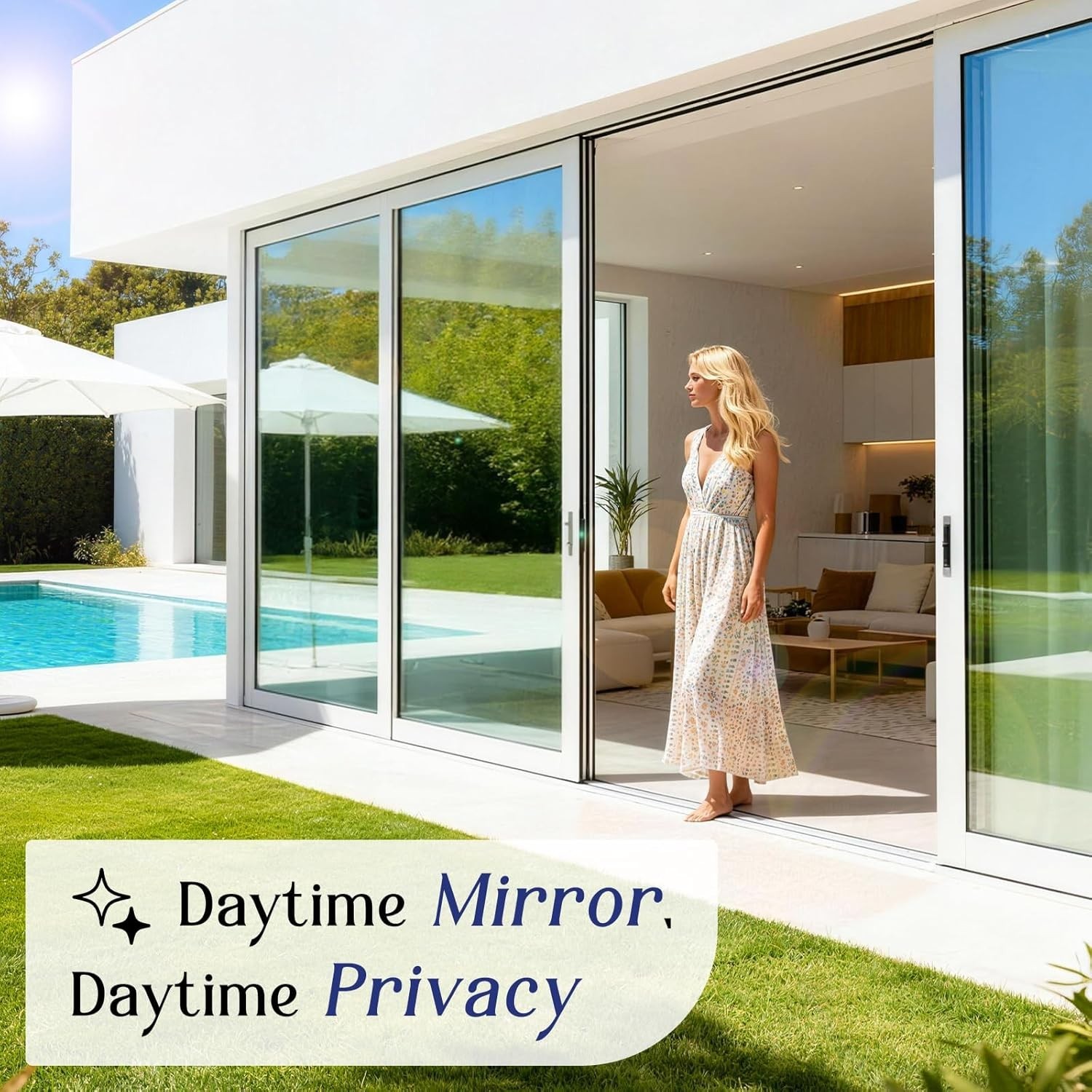 Static Cling Mirror Film for Daytime Privacy – UV Protection, 17.5×78.7 Inches