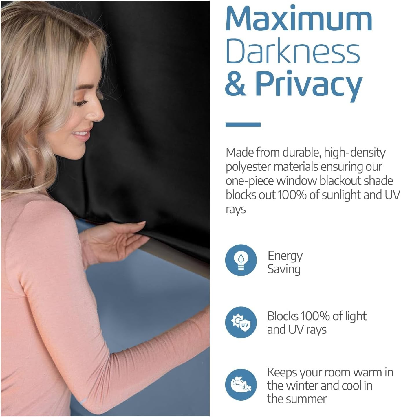 Blackout Curtain Portable Suction Cup Room Darkening Travel Shade