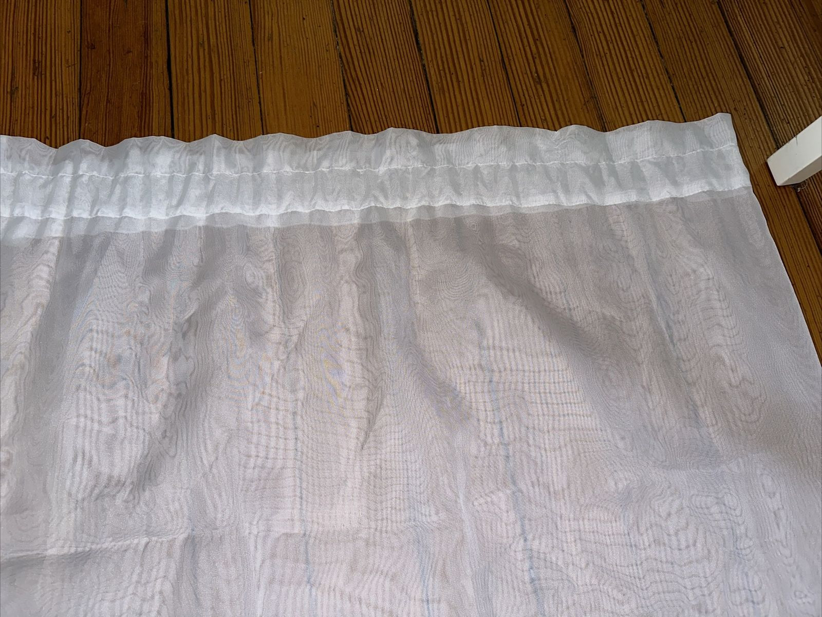 Unbranded Pair Sheer White Semi Opaque Curtain Panels W 56″ L 54″