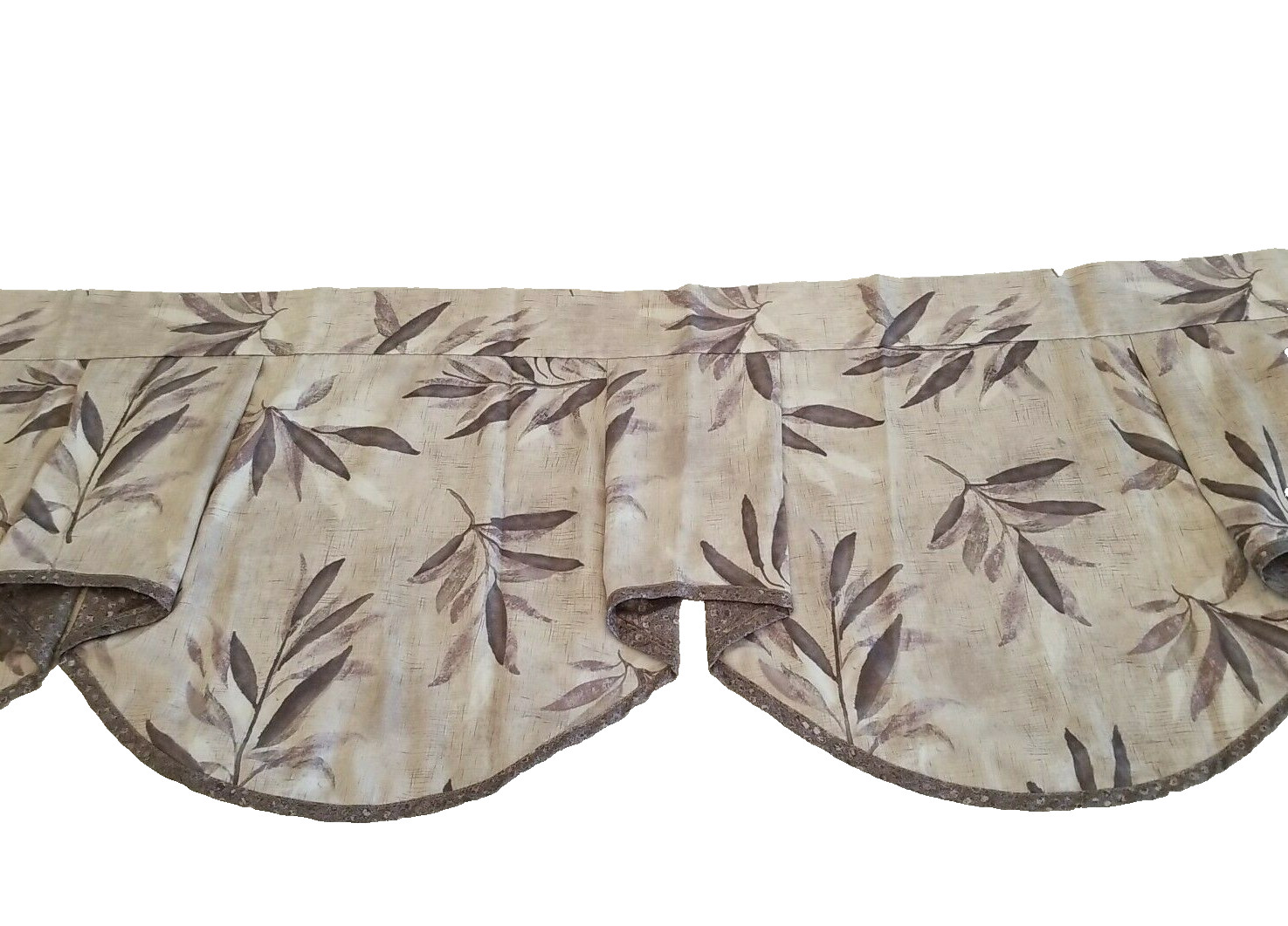 Thomasville Window Valance Botanical ~ Beige Sage Gray Lavender 54″ X 18″