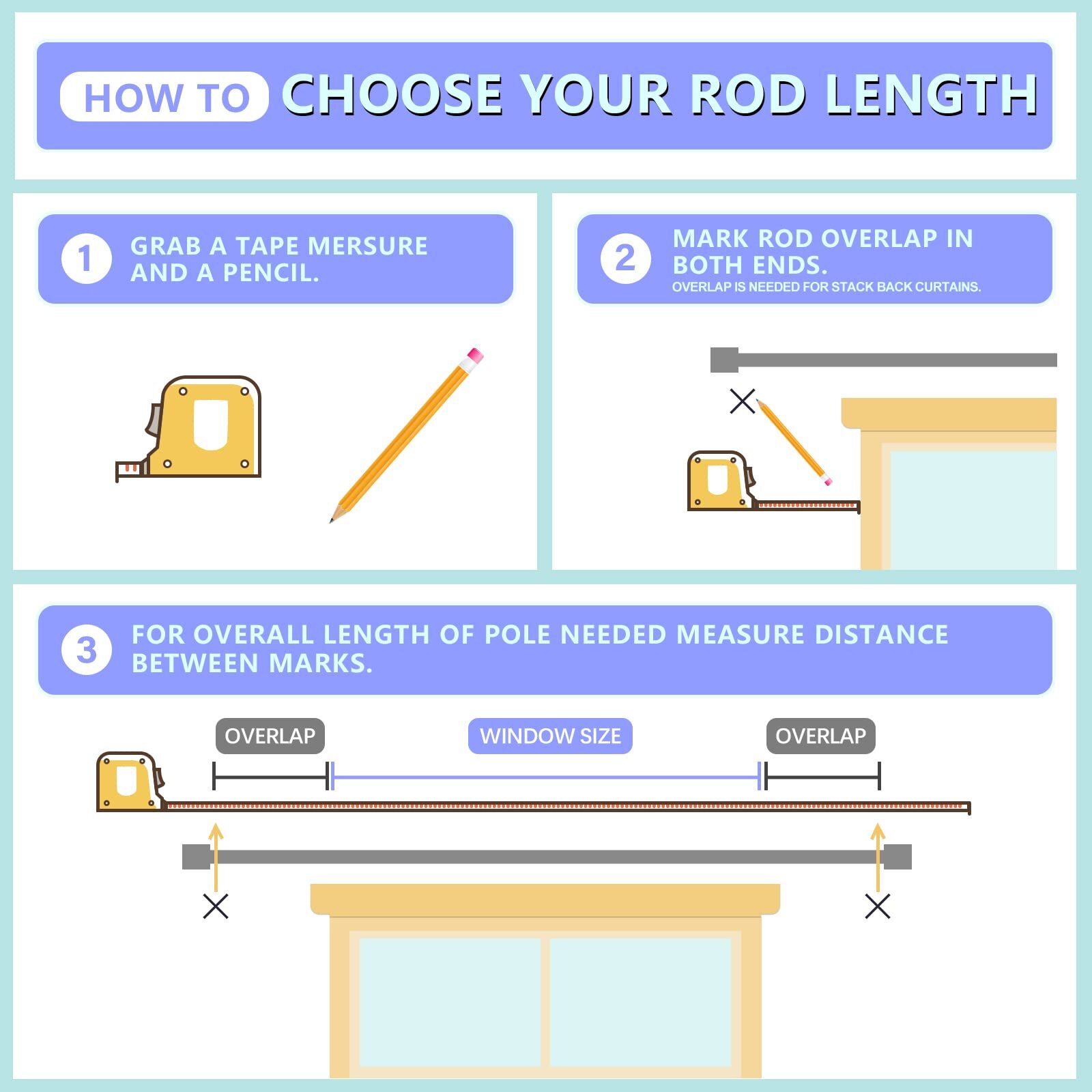 Byondeth Curtain Rods for Windows 16 to 144 Inches Adjustable Length 1 Inch D…