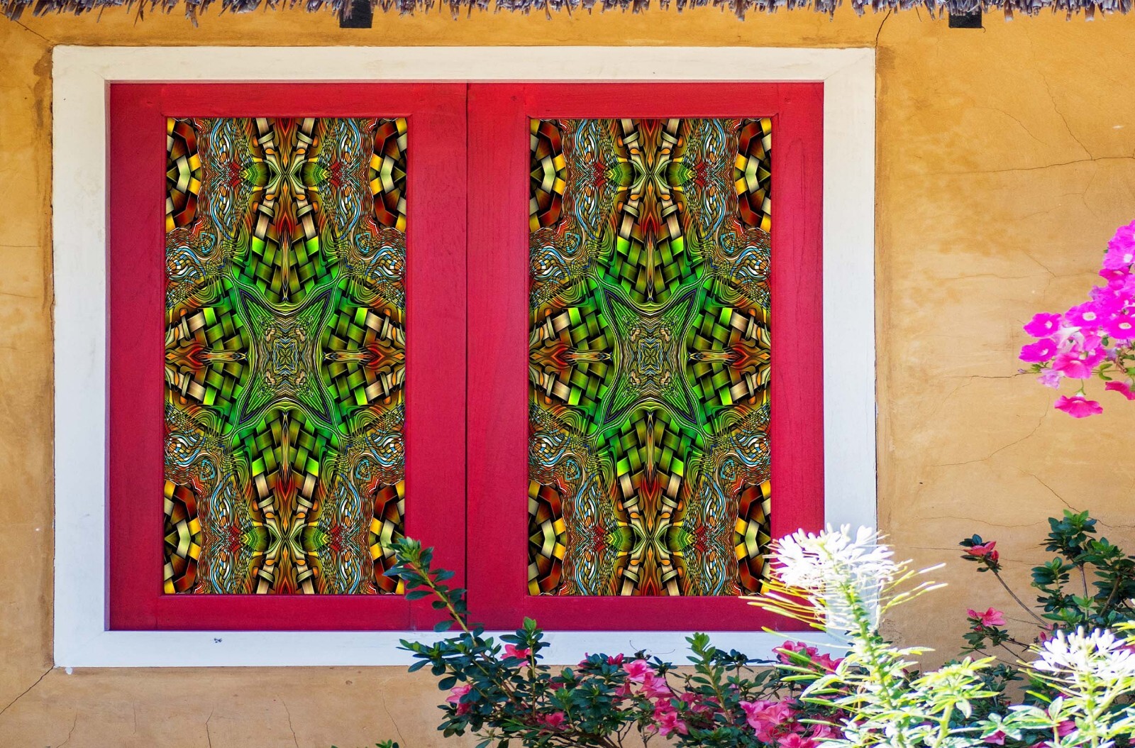 3D Kaleidoscope A198 Window Film Print Sticker Cling Stained Glass UV Sinsin