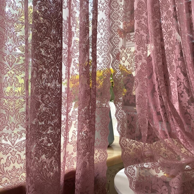 1x Lace Floral Curtain Balcony Drape Room Divider Home Window Door Curtain Decor