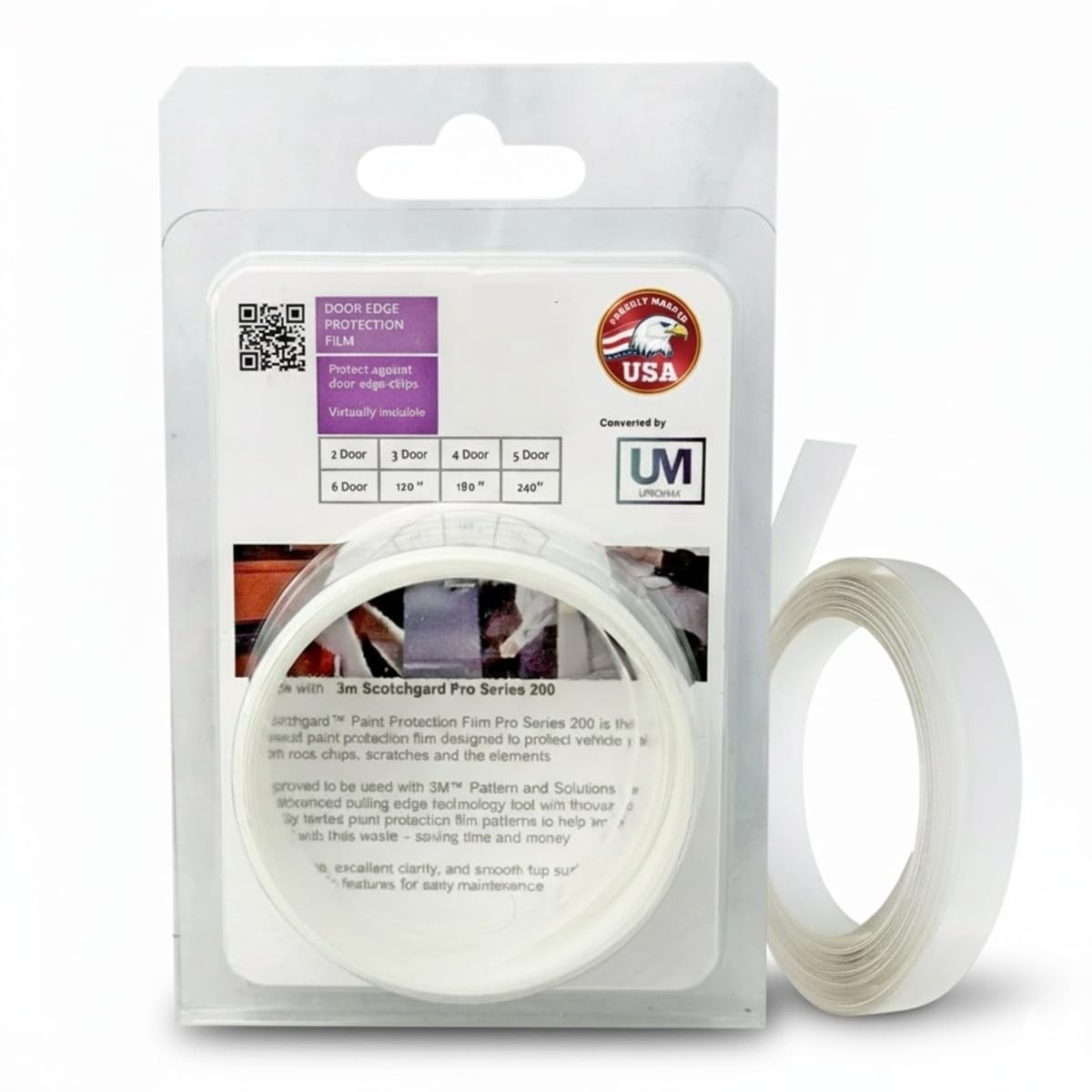 2 Door Edge Guard Paint Protection Film 8mil PPF Precut Clear Edge Protection