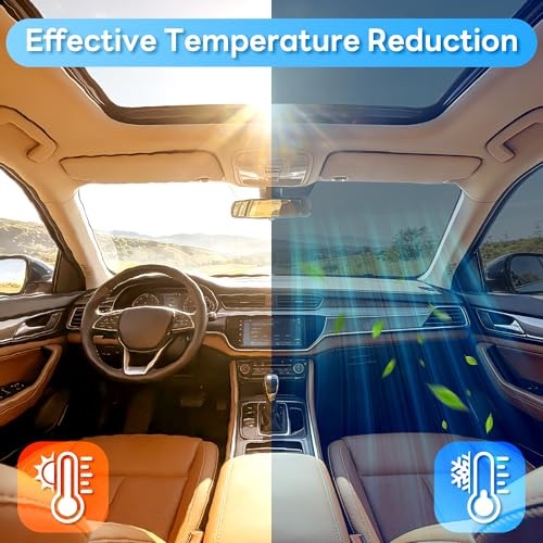 5% VLT Ceramic Car Window Tint Film – Privacy Anti-Glare & 20in x 20ft 5% Vlt
