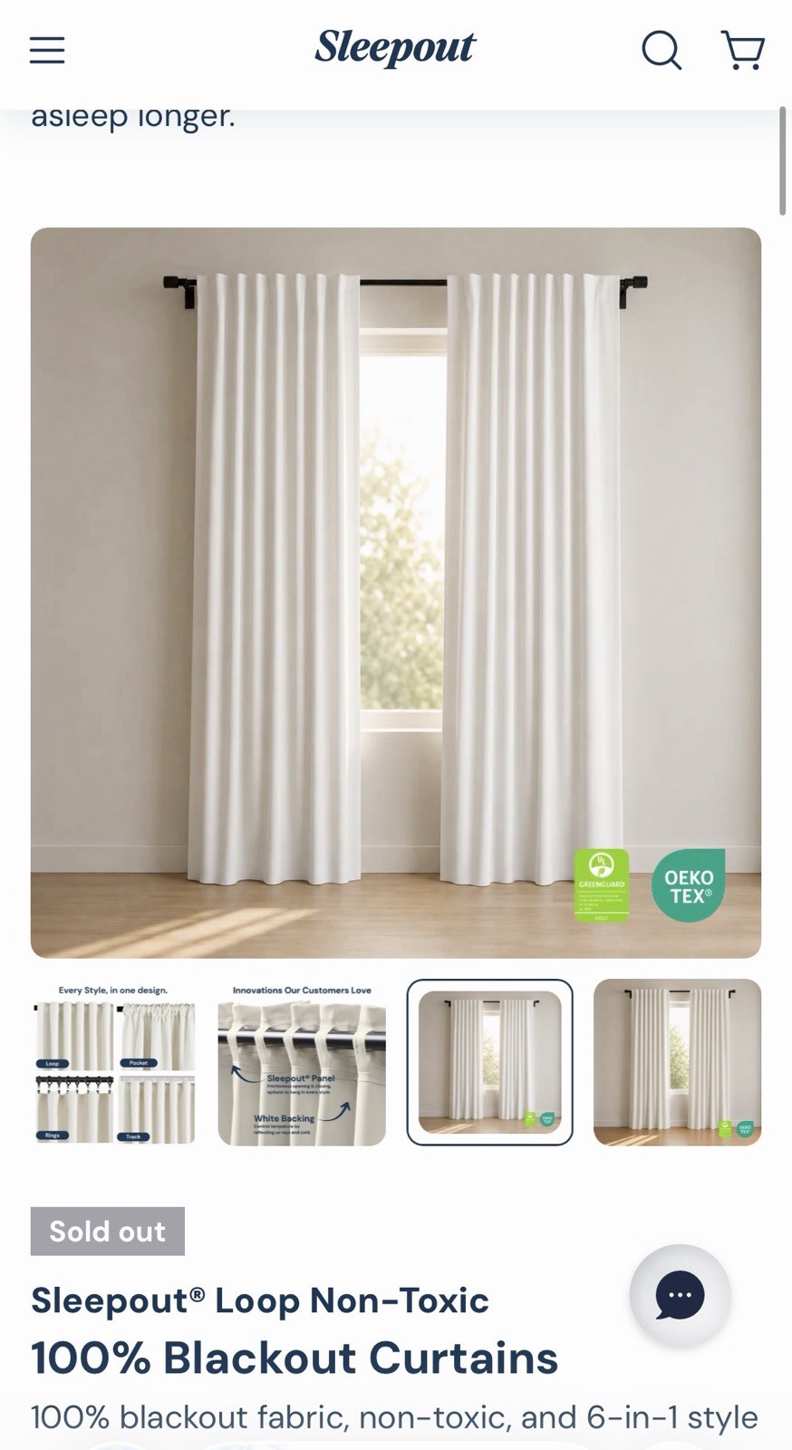 Sleepout Brand Home Blackout Curtain Gray White 52×84 Panel 100% OEKO-TEX 2 Pack