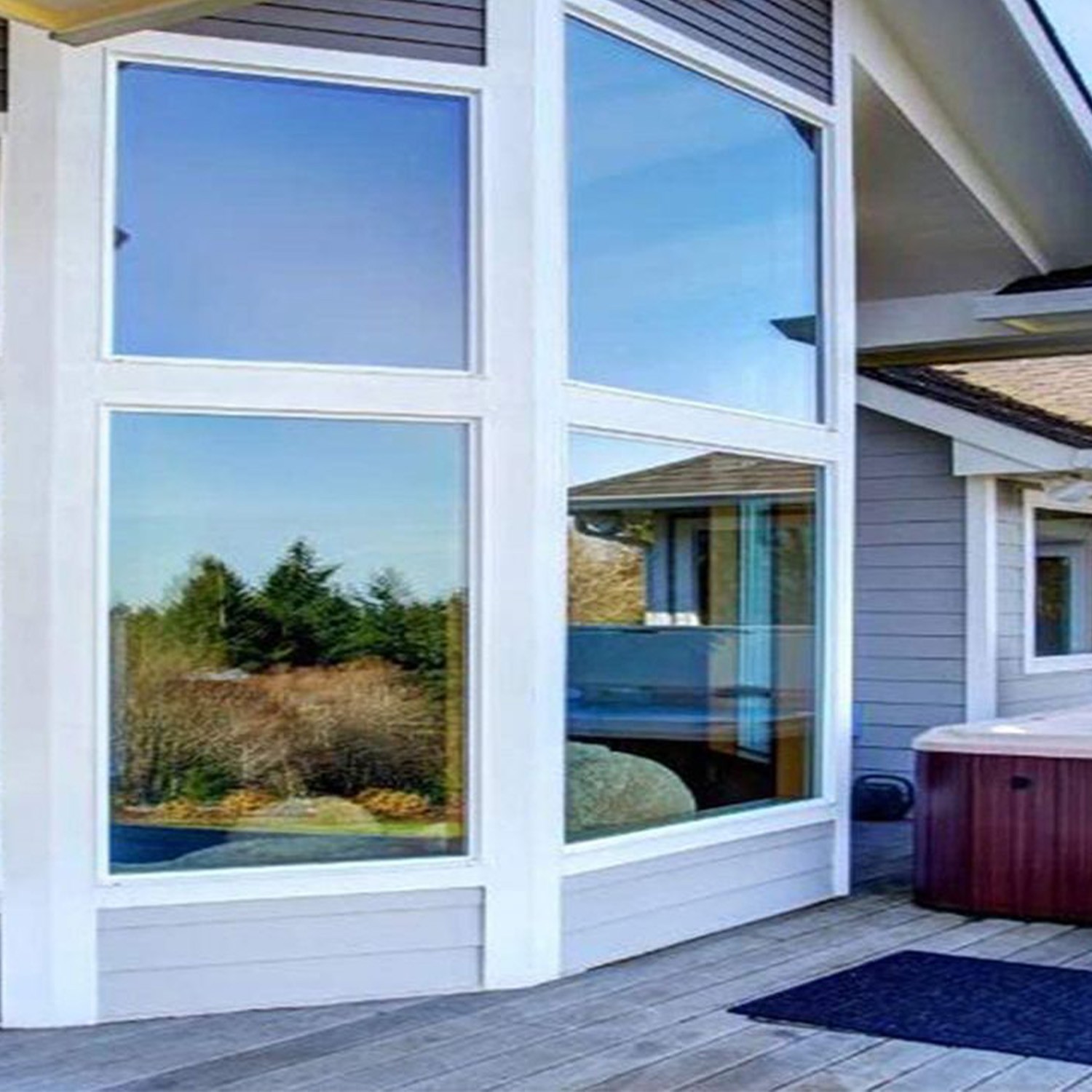 Blue One Way Mirror Window Film Tint Reflective Glass Sticker Anti UV For Home.