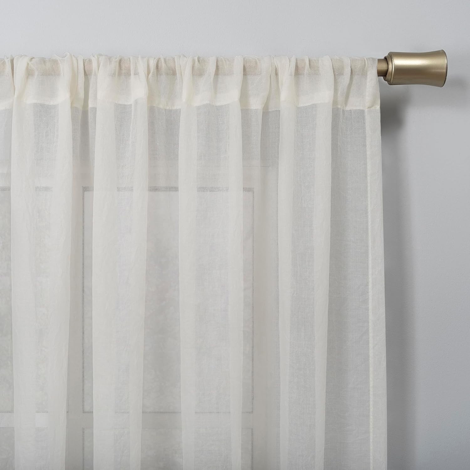 Soft Linen-Like Semi-Sheer Curtain Panel in Cream – 50″ x 84″ for Any Room