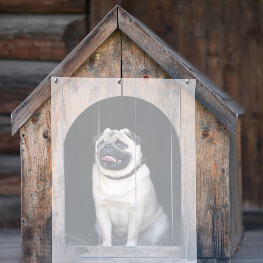 1 Pack Clear Durable PVC Door Drape with Soft Material for Pet Doorway