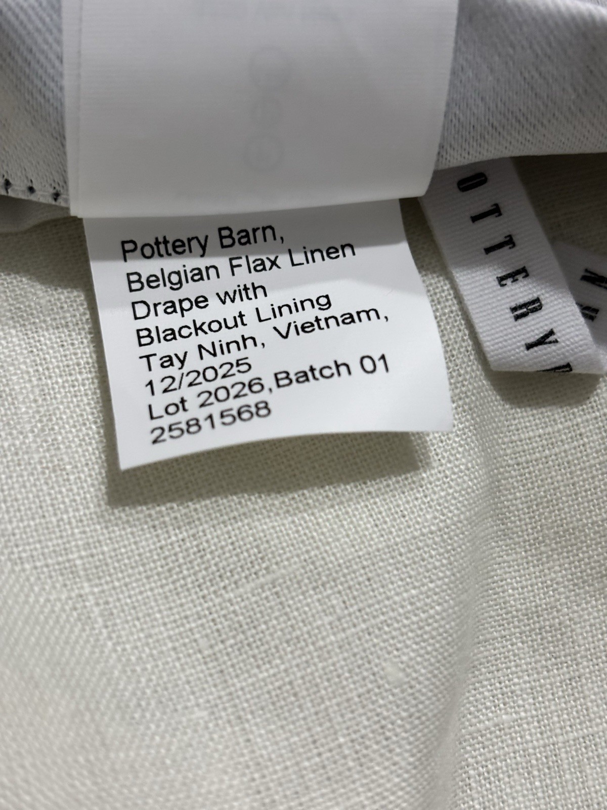 Pottery Barn Belgian Flax Linen Blackout Curtains ~ 50” x 84” ~ Ivory ~ Pair