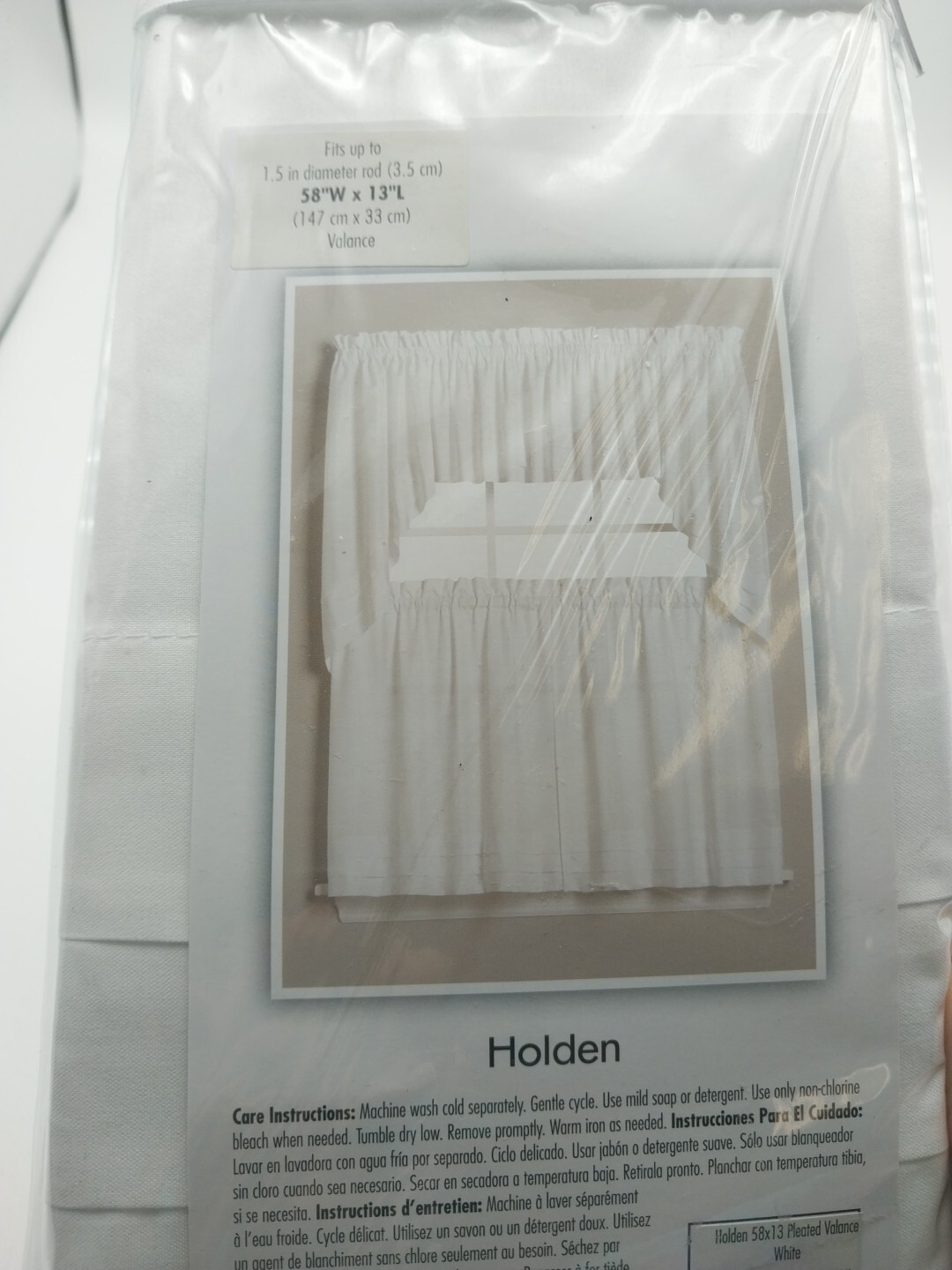 Saturday Knight Holden 58in W x 13in L Pleated Valance White