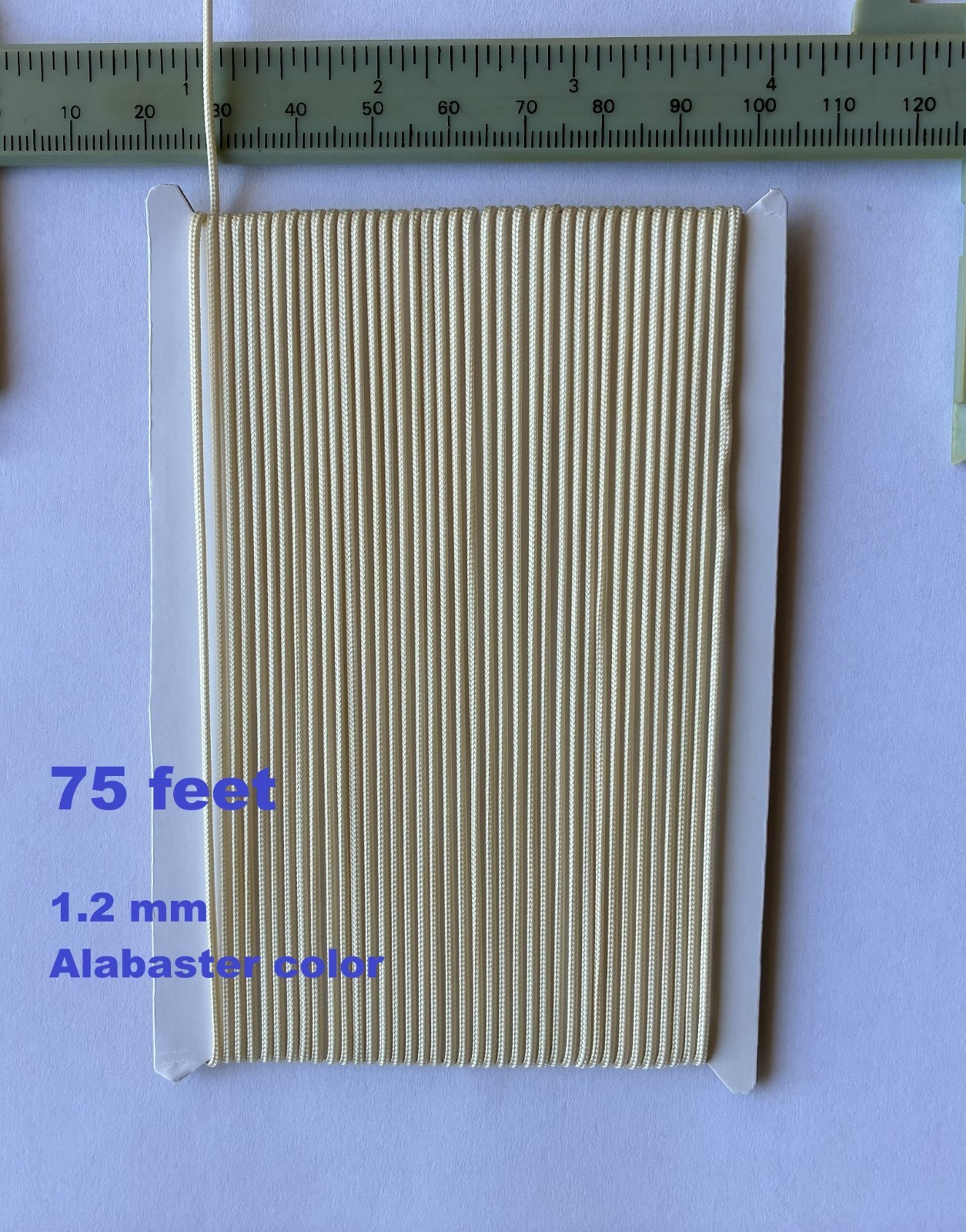 75 feet 1.2 mm Alabaster color Lift Pull String Cord for Window Blinds & Shades