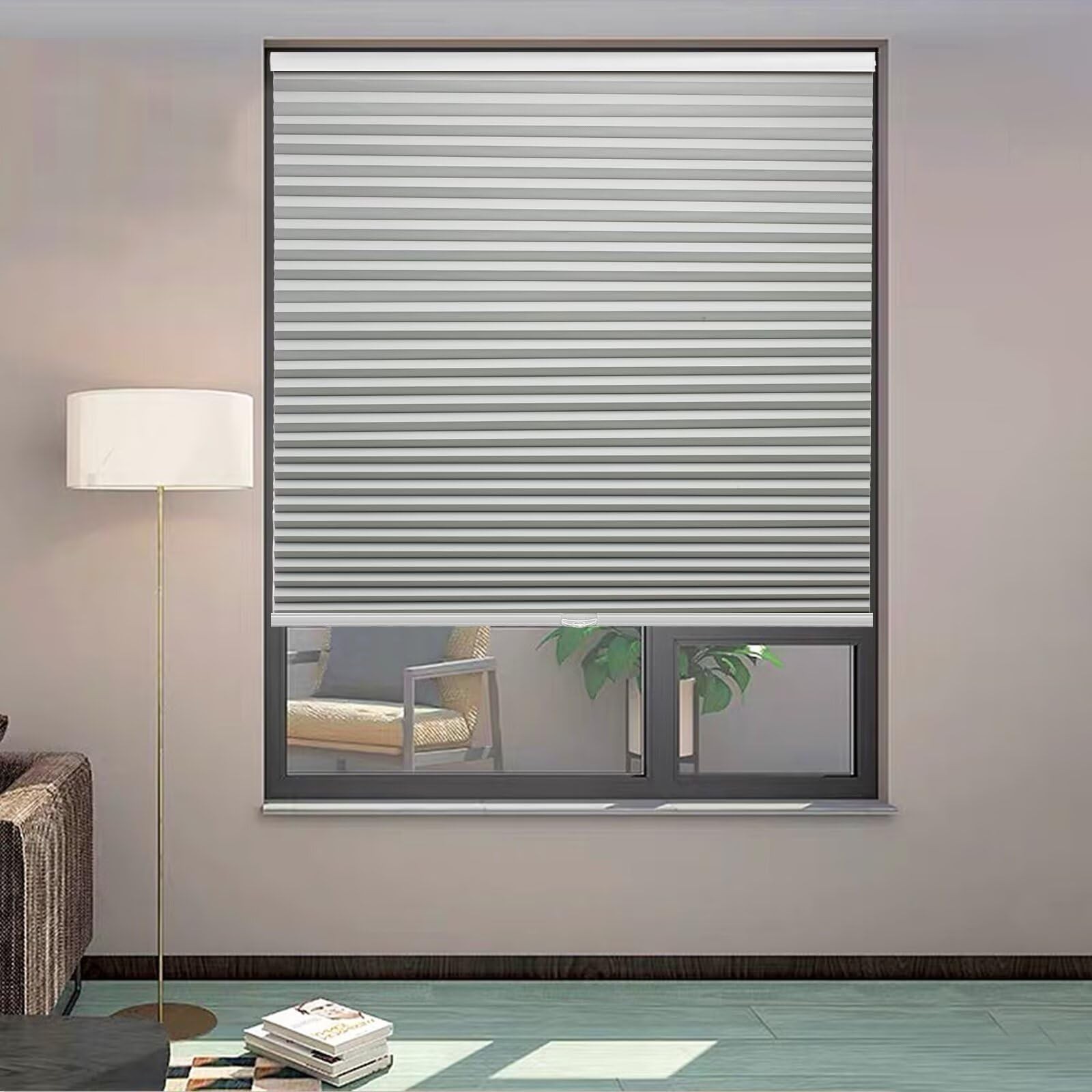 MYshade Cordless Blackout Cellular Shades 1.5″ Honeycomb 37″W x 72″H Grey