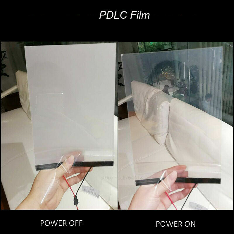 6in x 6in White to Opaque PDLC Smart Switchable Glass Film Electrochromic Vinyl