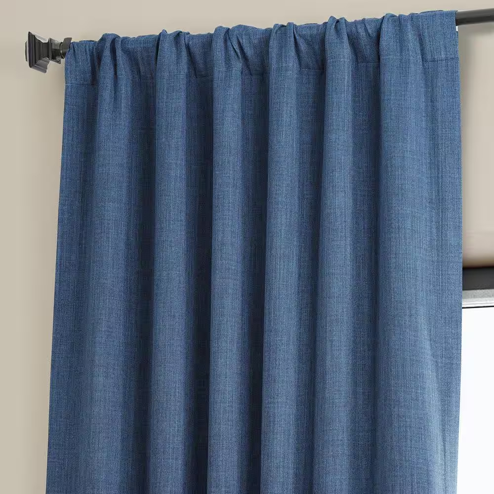 Denim Solid Rod Pocket Room Darkening Curtain – 50 In. W X 108 In. L (1 Panel)