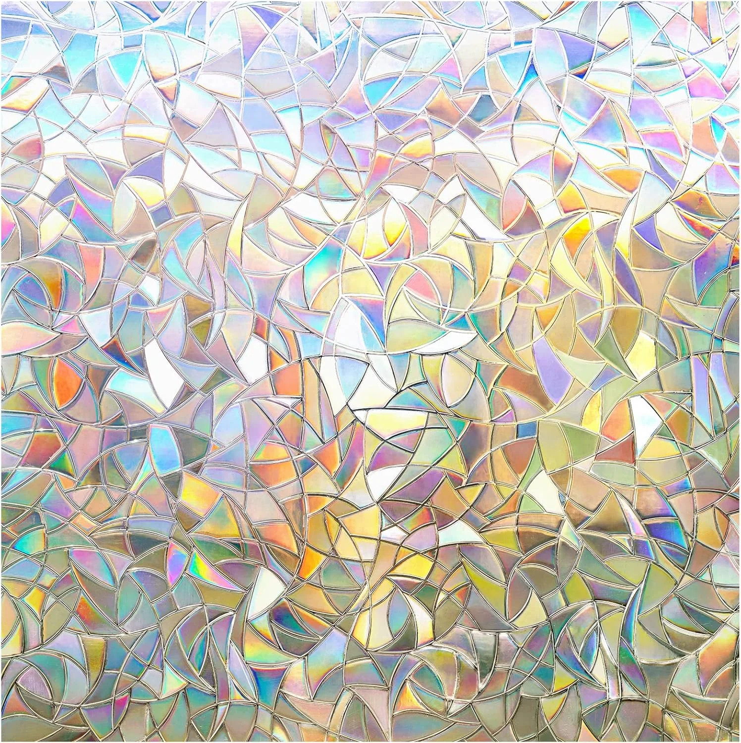 rabbitgoo Window Privacy Film Rainbow Film Decorative Window Sticker, 3D Static