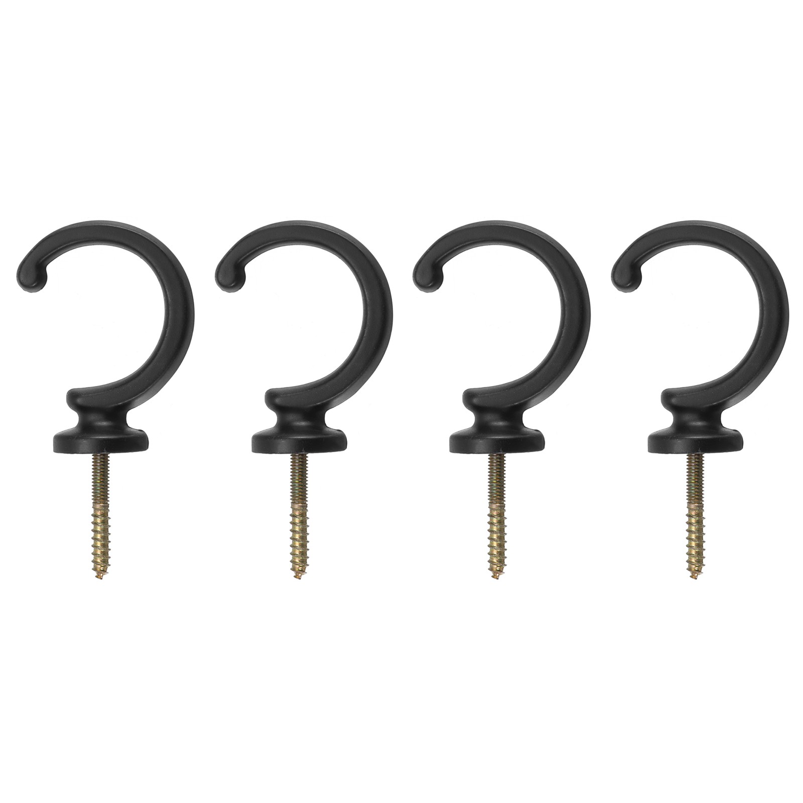 4Pcs Aluminum Alloy Wall Mounted Curtain Holdback Drapery Tieback Hooks Black