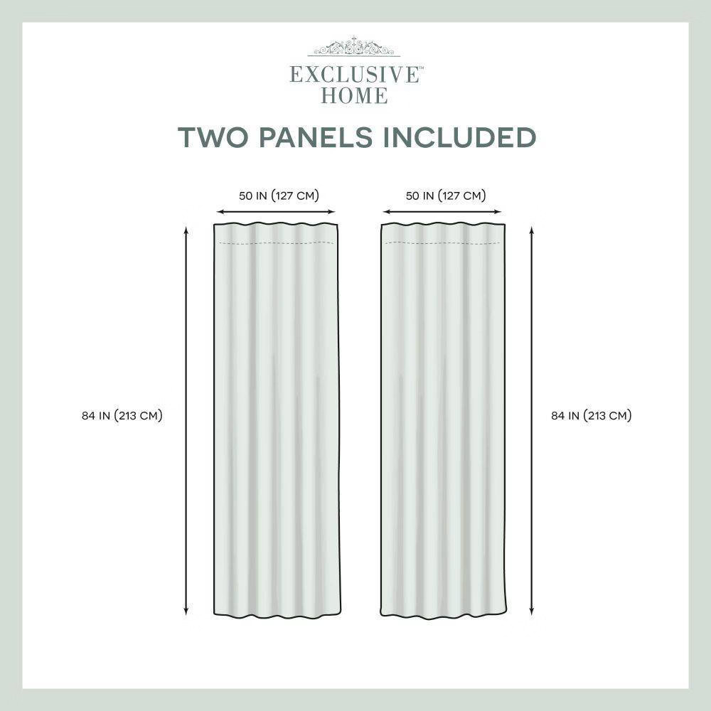 Set of 2 (84″x50″) Belgian Sheer Hidden Tab Top Curtain Panel White