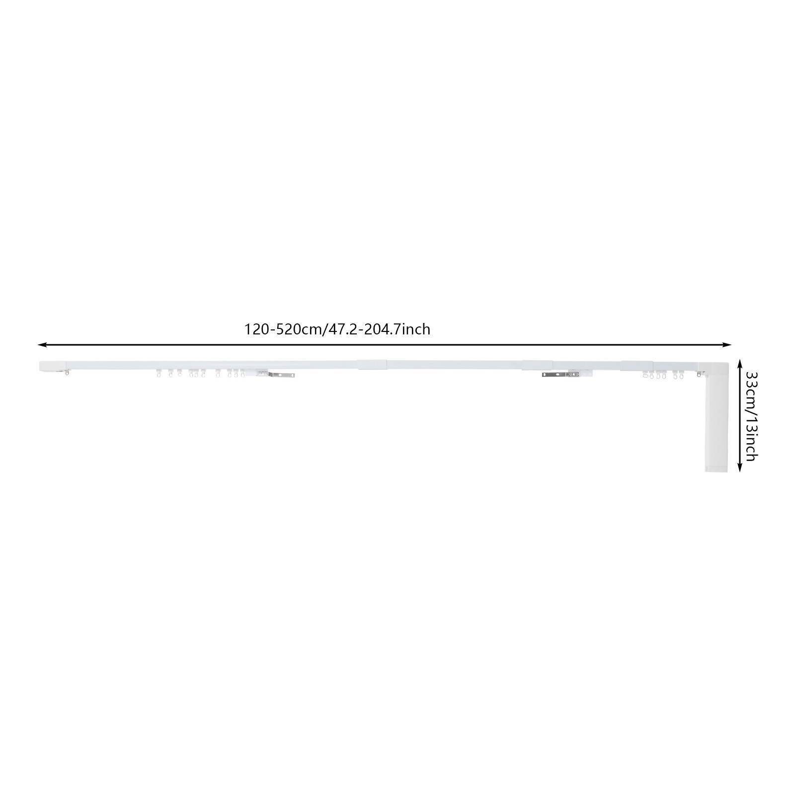 Electric Curtain Rail with Remote Control Aluminum Alloy Motorized Curtain Track