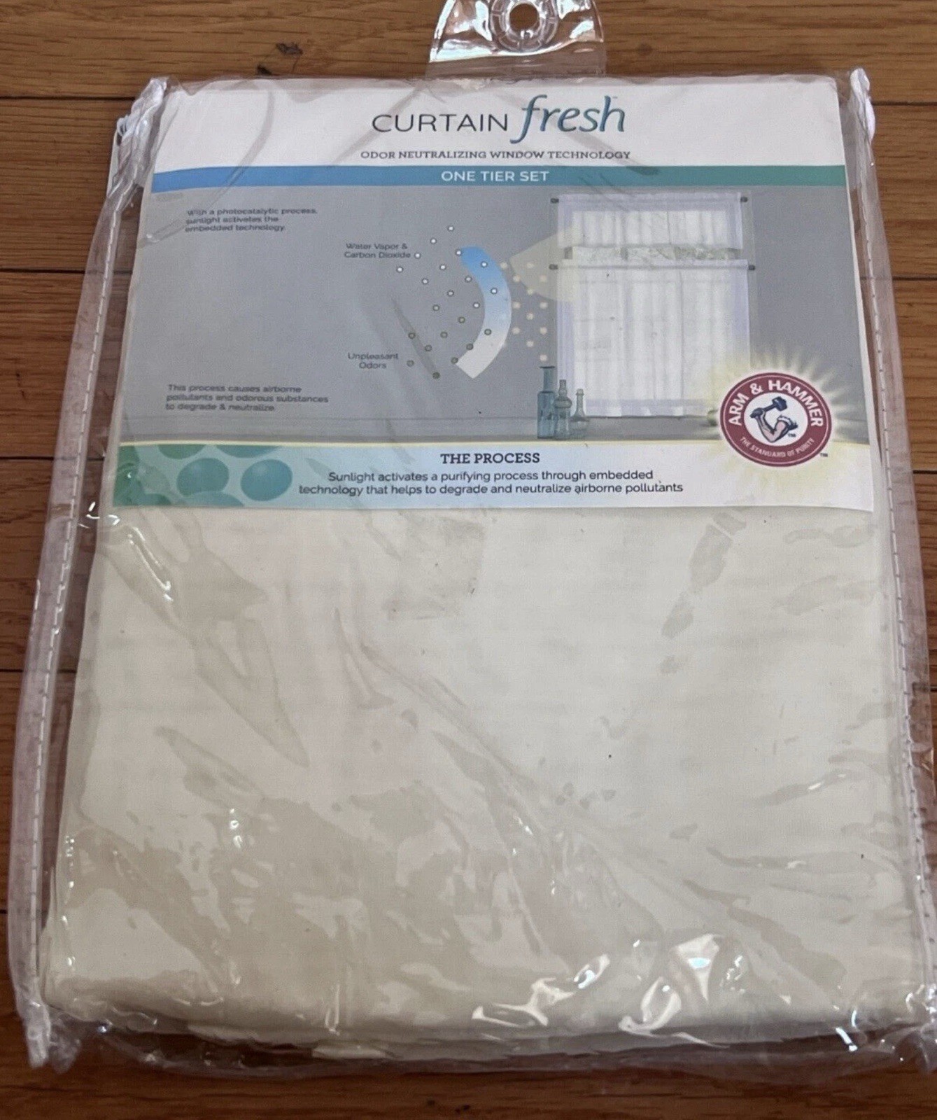Arm and Hammer Rod Pocket Curtains for Kitchen and Bathroom Double Panel 56″x36