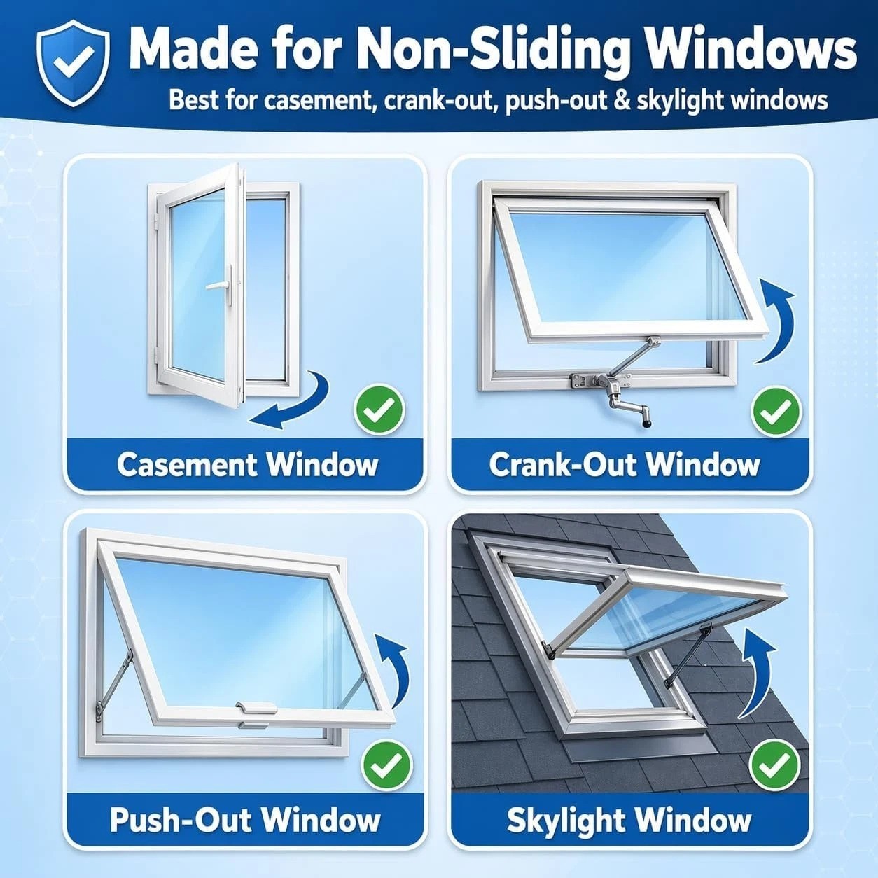 118″ Portable AC Window Seal Kit, Easy Install for Casement & Skylight Windows