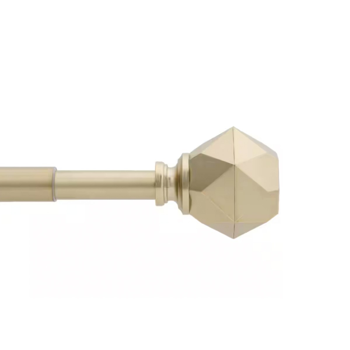 Geometric Telescoping Curtain Rod Kit 36-66 Single 3/4 w/ Finials – Champagne