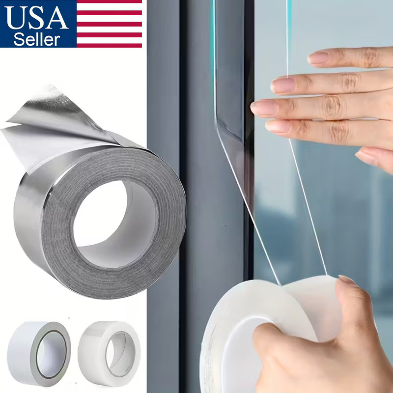 Clear Weather Sealing Tape for Doors Windows & Showers Transparent 2″ x 33ft US