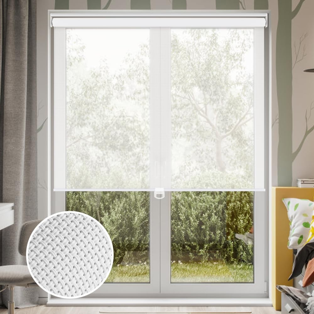Luckup Light Filtering Roller Shades For Windows Cordless Semi Sheer Solar
