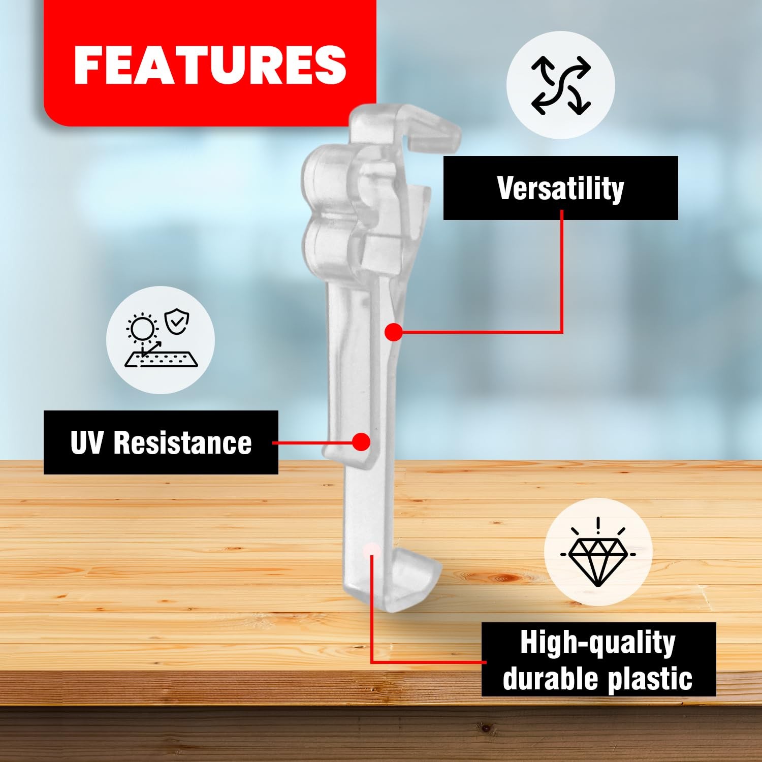 Amazing Drapery Hardware 3.0 Inch Clear 0.4″W x 3″L (Pack of 10),