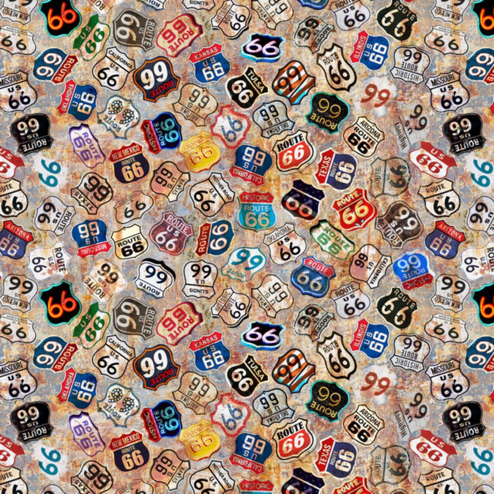 Curtain Valance – Historic Highway Route 66 Signs Cotton
