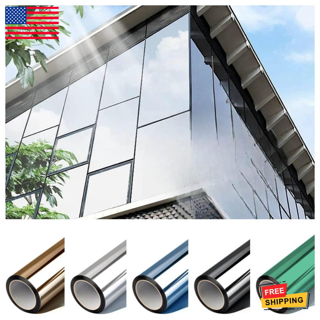 One Way Mirror Tint Window Film Privacy Protect UV Reflective Sun Block For Home