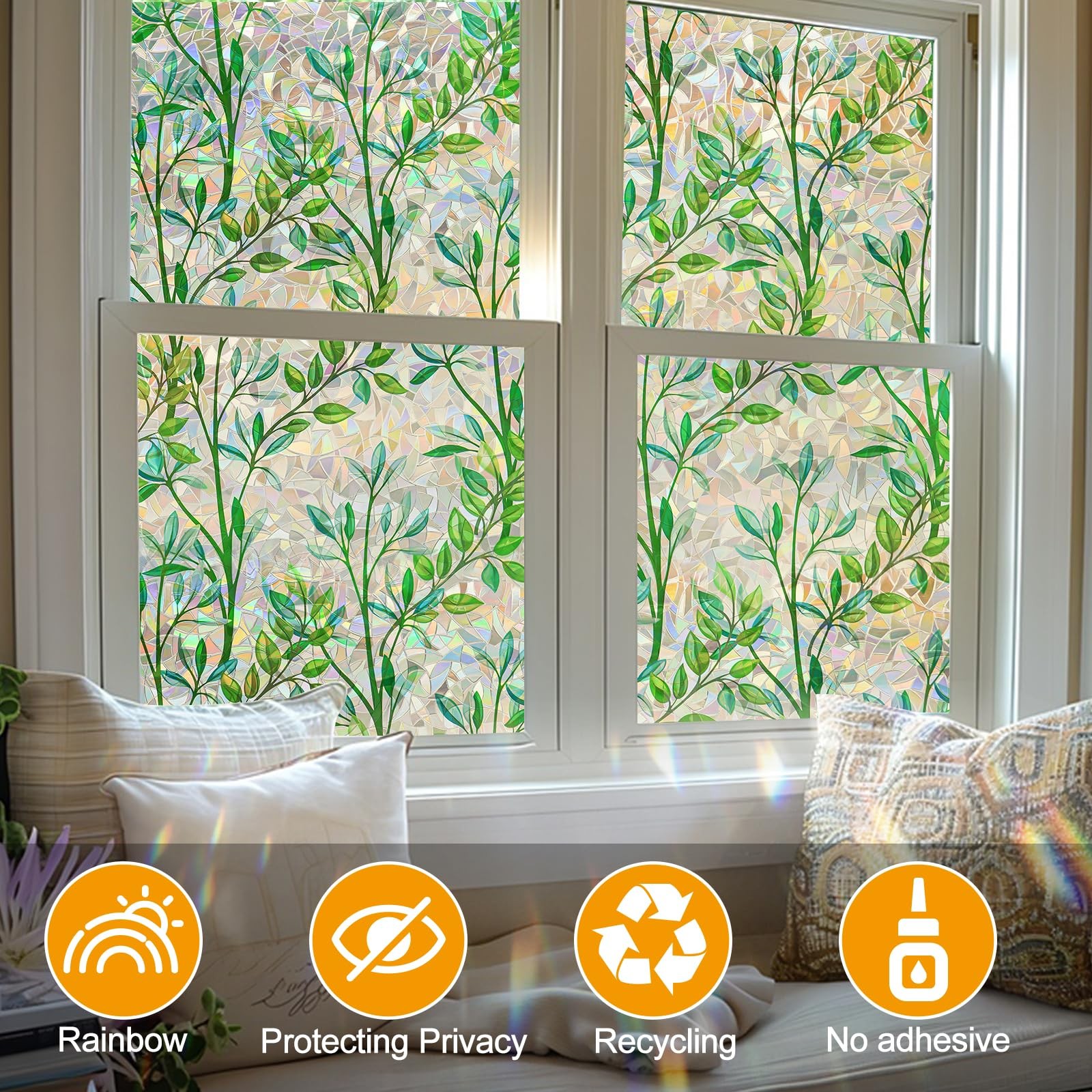 Window Privacy Film Stain Glass Window Film Rainbow Window Film Window