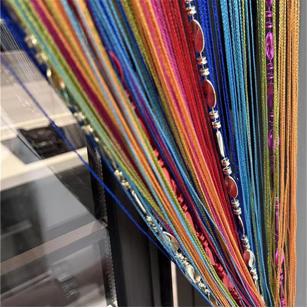 100cmX200cm Decorative Door String Curtain Beads Wall Panel Fringe Window Room D